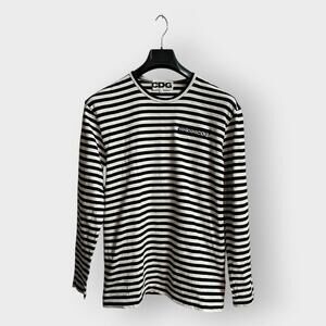 ARCHIVAL! 2010s Comme Des Garçons CDG Stripe Logo LS Tee (L)